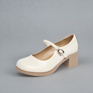 Josiny/卓诗尼卓诗尼2026春季新款粗跟玛丽珍鞋女鞋高跟单鞋