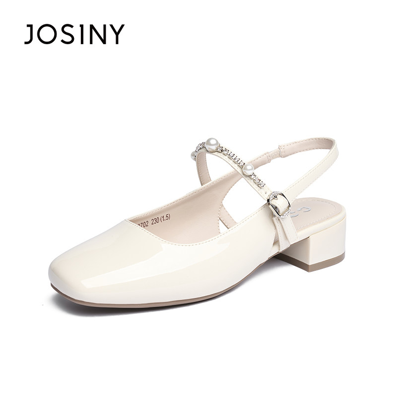 卓诗尼粗跟玛丽珍鞋女款2026夏季新款一字带仙女风配裙子包头凉鞋