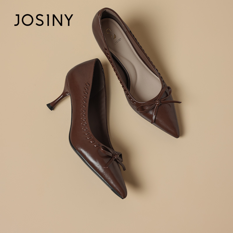 卓诗尼2026年春季新款蝴蝶结单鞋