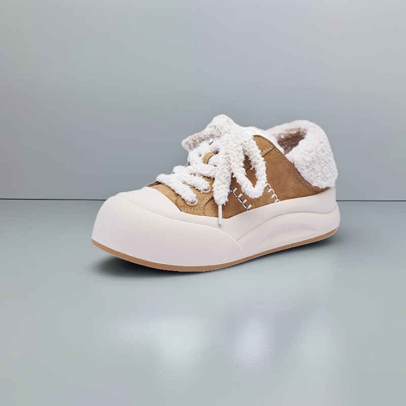 卓诗尼2025年冬季新款时尚百搭休闲女款厚底舒适学生运动保暖板鞋