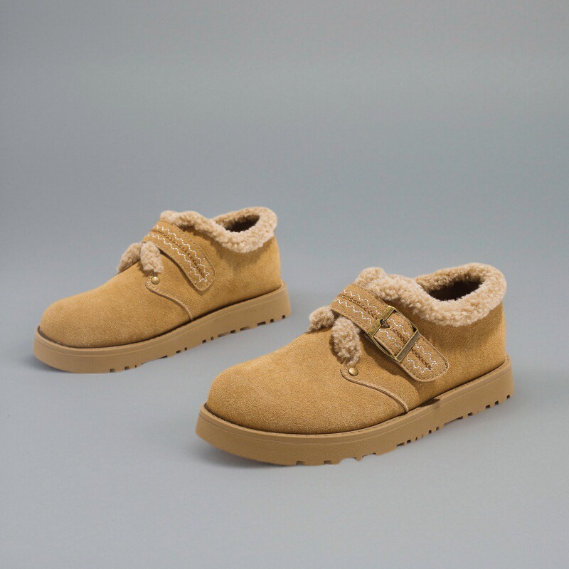 卓诗尼2025年冬季新款时尚百搭休闲女款厚底舒适勃肯鞋保暖棉鞋