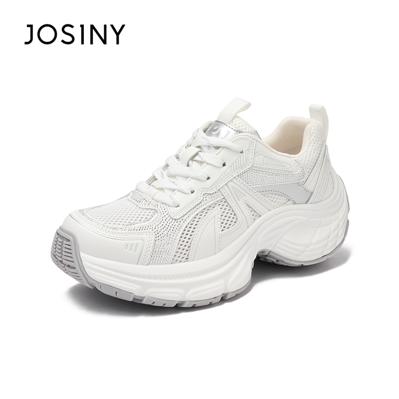 卓诗尼2025年夏季新款系带老爹鞋女