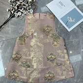 马甲YS143 诺诺店上新新中式 设计感气质时髦盘扣侧开叉中长款 B12