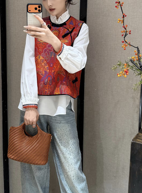 诺诺设计店甲定位裁剪放大非遗云锦的工艺细马甲（含30真丝）A962