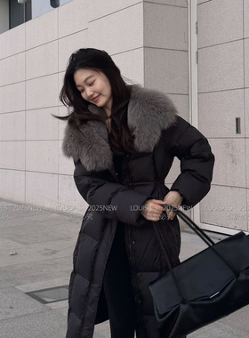 诺诺款绗缝工艺保暖羽绒服外套(配可拆卸真狐狸毛毛领)28260
