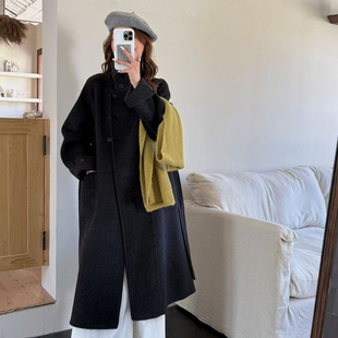 2561 含100羊毛 诺诺小众设计小女人羊毛外套 配腰带