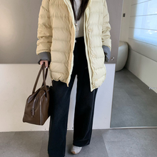 诺诺家冬上新韩系修身中长款排骨绗缝保暖羽绒服外套2511