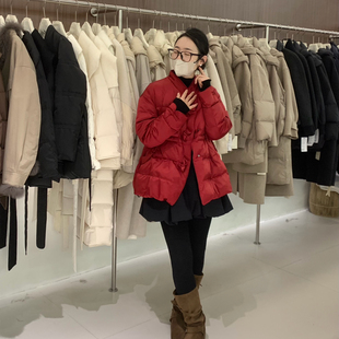 诺诺店款 超好看桑蚕丝面料超舒服保暖羽绒服外套2628 年货收腰款
