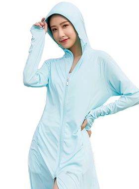 长款连帽户外旅游防晒服