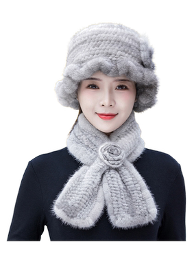 美可韵渔夫女冬季水貂毛帽子