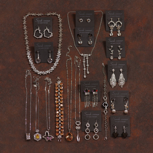 出口意大利打版样品锆石女项链耳