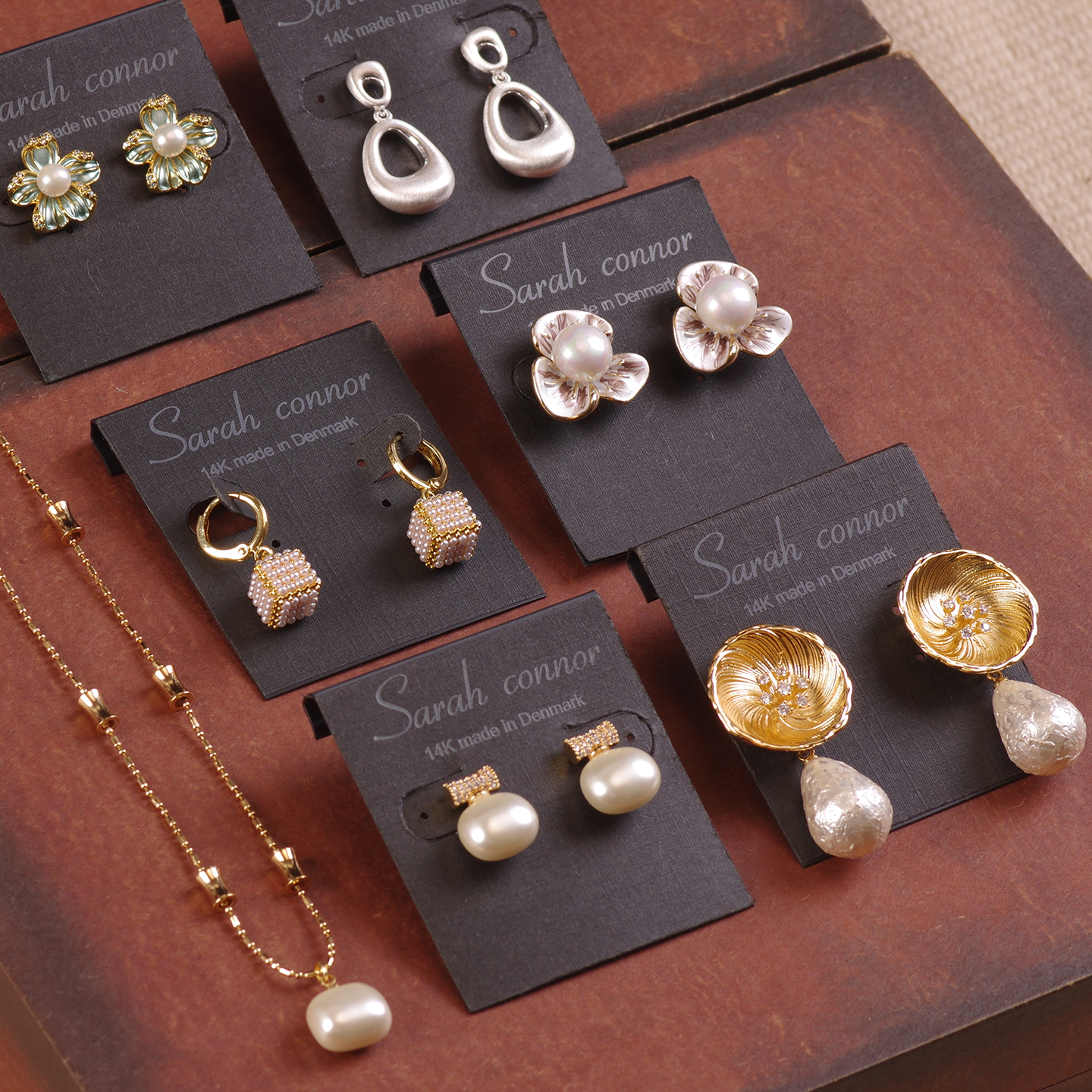 珍珠赫本风通勤女项链耳钉