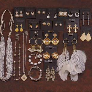 J55出口欧美2006 样品复古长毛衣链项链耳钉女 2007年老货夸张打版