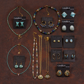 J4蝴蝶结钛钢女叠戴贝壳石头时尚 简约项链耳环夹钉珐琅釉扇形港风