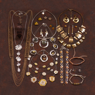 63法国外贸2006-2007产老货孤品IKITA复古女珐琅釉夸张项链圈耳环