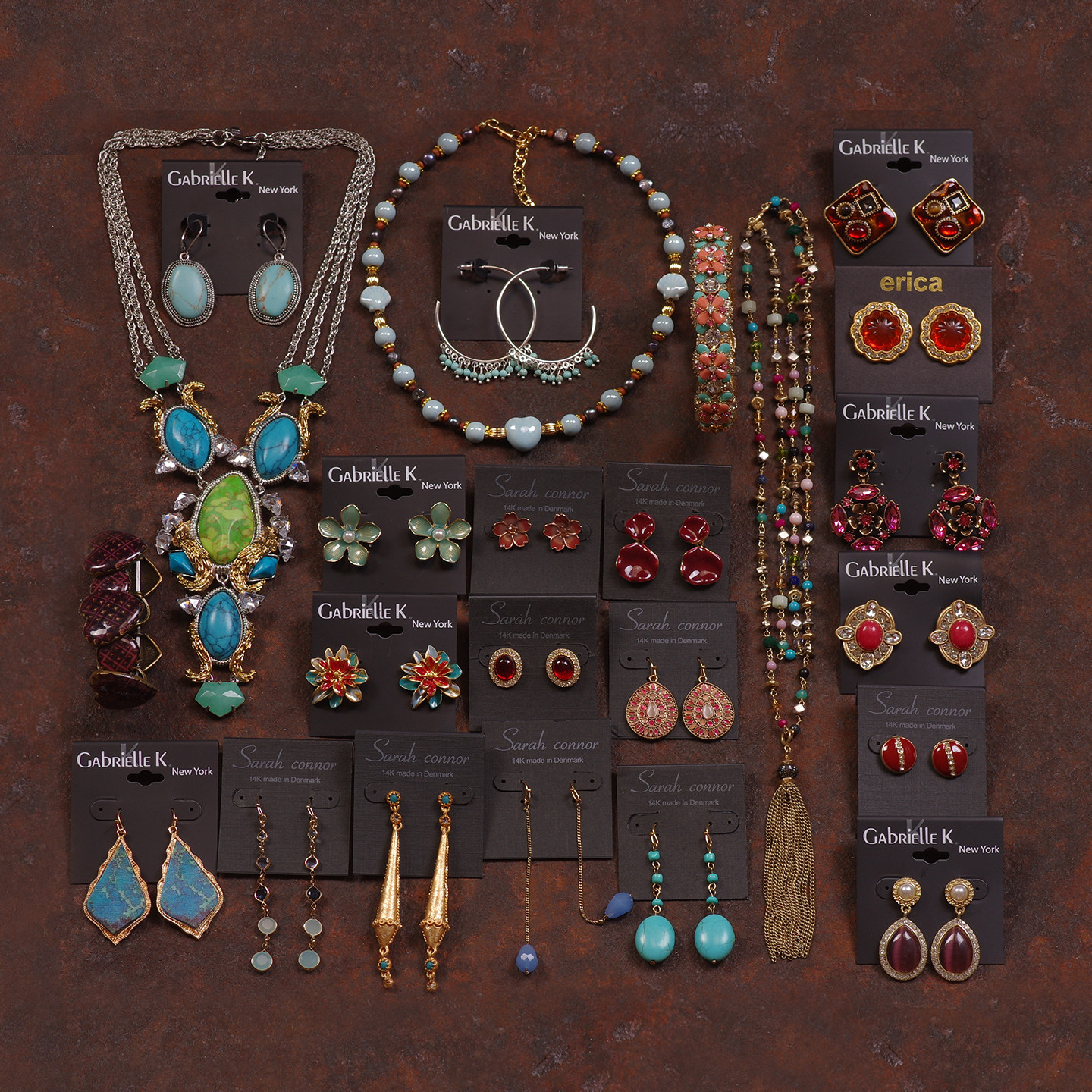 40欧美夸张复古波西米亚红蓝珐琅釉石头度假宫廷项链耳环夹钉手镯,饰品/流行首饰/时尚饰品新,耳环,淘宝优惠券,粉丝福利购,淘宝优惠卷