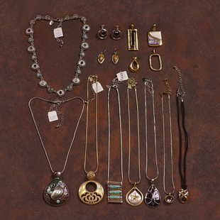 淑女日常通勤项链耳环钉手链女虎眼石贝壳 J26LIA欧美简约百搭时尚