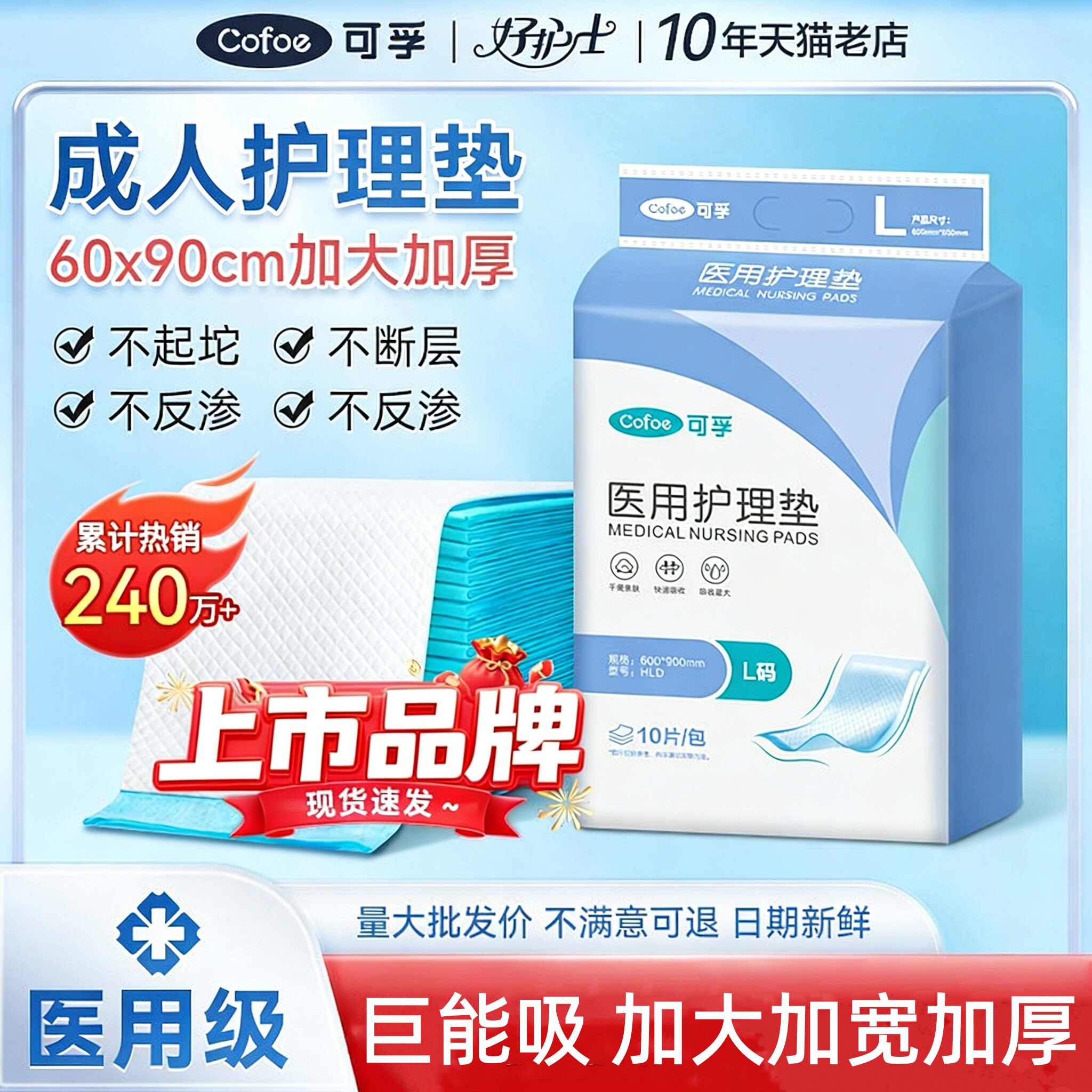 医用成人护理垫一次性中单手术垫单60X90产妇产后老人卧床隔尿垫