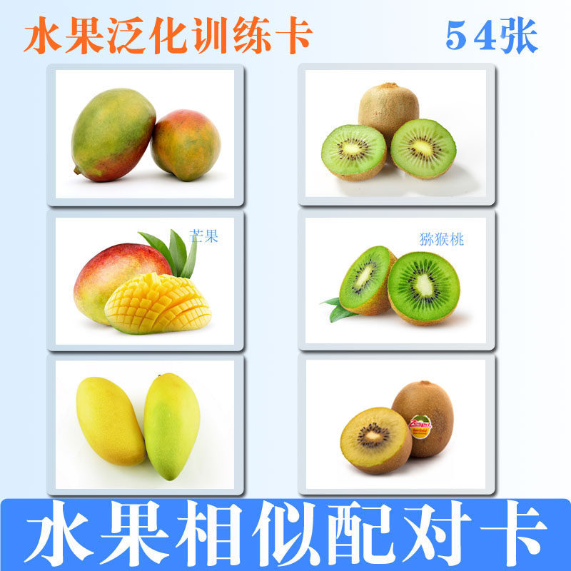 水果相似配对 实物泛化训练卡片 自闭症儿童语言发育迟缓教具防水