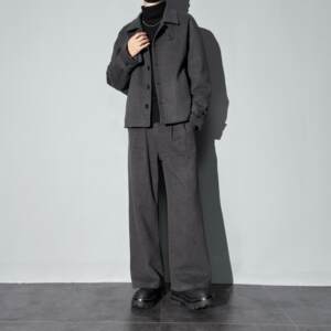 莱德的搭配莱德的搭配 冬季痞帅白鸭绒内胆毛呢外套男士休闲宽松时尚两件套