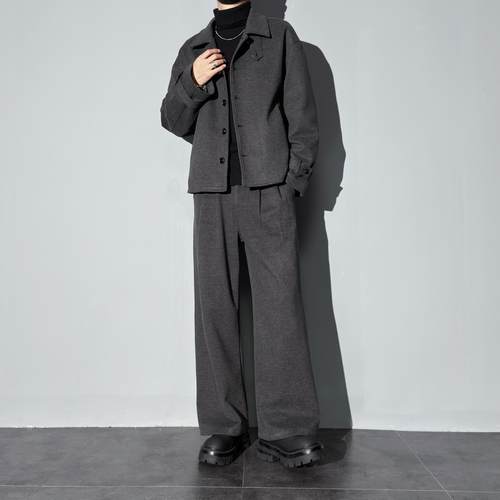 莱德的搭配秋冬新款短款毛呢外套