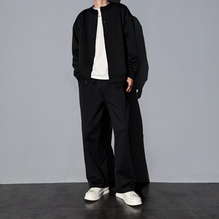 男士 莱德 卫衣套装 春秋高级感圆领开衫 宽松纯色休闲两件套 搭配