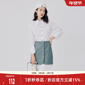 歌蒂诗夏季 bf风连衣裙8B12A3801 裙POLO领单排多扣韩版 新款 衬衫