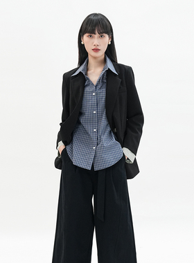 歌蒂诗2025秋季新款时尚通勤个性撞色气质显瘦西装外套3F11W7759A