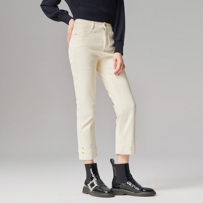 歌蒂诗春季专柜新款时尚百搭宽松显瘦直筒9分牛仔裤1E41N9509