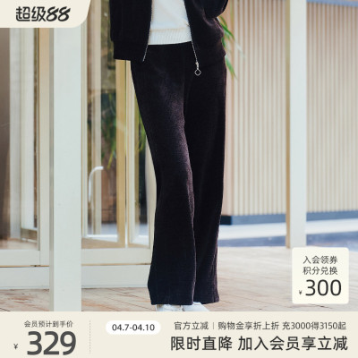 歌蒂诗年冬季专柜时尚深咖色通勤休闲经典百搭裤子1E42K3014A