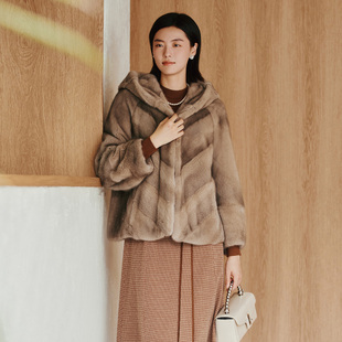 水貂毛皮草外套女 高级轻奢短款 8E42C0792 专柜新款 歌蒂诗2024冬季