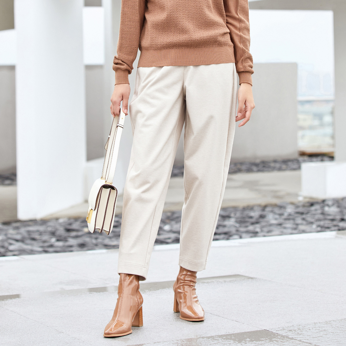 自然腰休闲通勤歌蒂诗九分裤