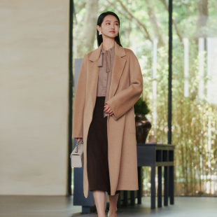 高级绵羊毛骆驼绒驼色大衣 时尚 8E41D3941 专柜新款 歌蒂诗冬季