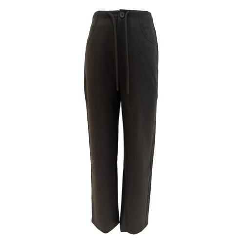 歌蒂诗2024冬季专柜新款时尚高腰绑带显瘦黑色修身裤子8E46K3902