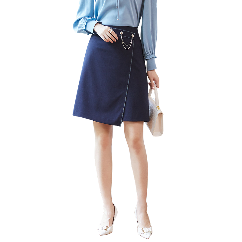 歌蒂诗秋季专柜新款时尚高腰不规则下摆A字半身裙女1C11Q1212