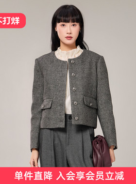 歌蒂诗2024年冬季专柜新款高级短款小香风鸭绒羽绒服女3E46W5969