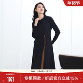 黑色显瘦100%羊毛假两件连衣裙 歌蒂诗冬季 专柜新款 1D43L3218