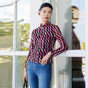 外套 歌蒂诗早春专柜新款 显瘦短款 格子印花修身 8E10W5839 时尚