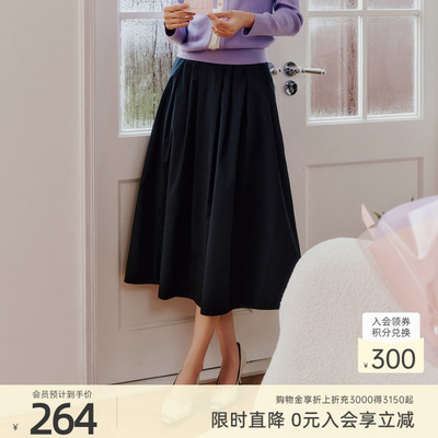 歌蒂诗春季专柜新款优雅气质中长款卡其半身裙 8F11Q3102B