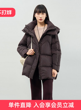 歌蒂诗冬季新款时尚韩版宽松休闲90鹅绒连帽羽绒服 3E46Y0705
