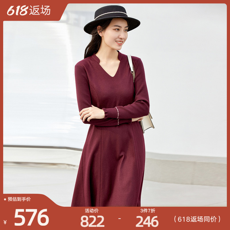 歌蒂诗通勤羊毛复古连衣裙