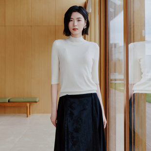 简约中高领毛织衫 歌蒂诗2025秋专柜新款 8F10Z1555 100%绵羊毛