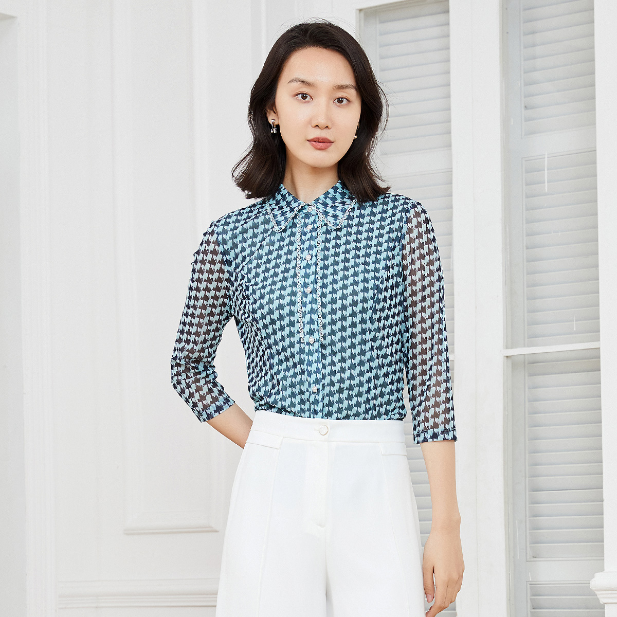 歌蒂诗2022春夏专柜新款知性衬衫