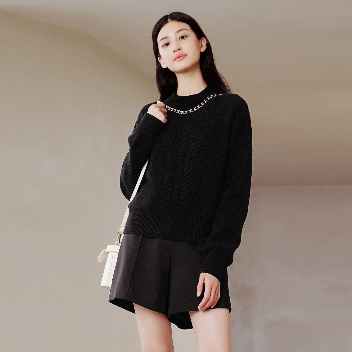 歌蒂诗套头长袖针织衫