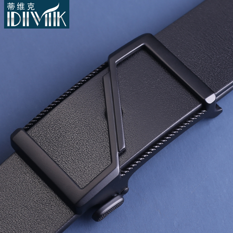 蒂维克皮带男真皮内穿自动扣腰带简约轻薄复古牛仔裤带百搭青年潮