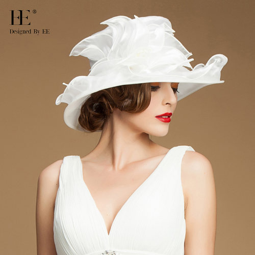 ee欧美时尚波浪边女帽宴会