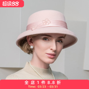 女款 优雅羊毛帽子优雅百搭英伦礼帽冬天时尚 帽子 秋冬新款