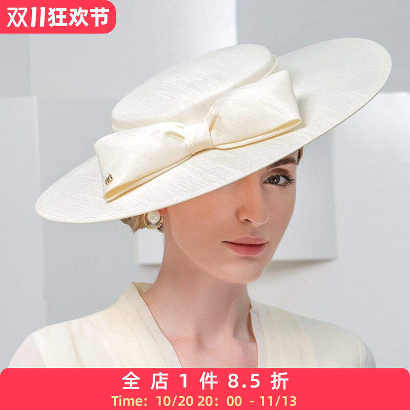 EE 春季新款优雅蝴蝶结简约时尚英式休闲女士礼帽