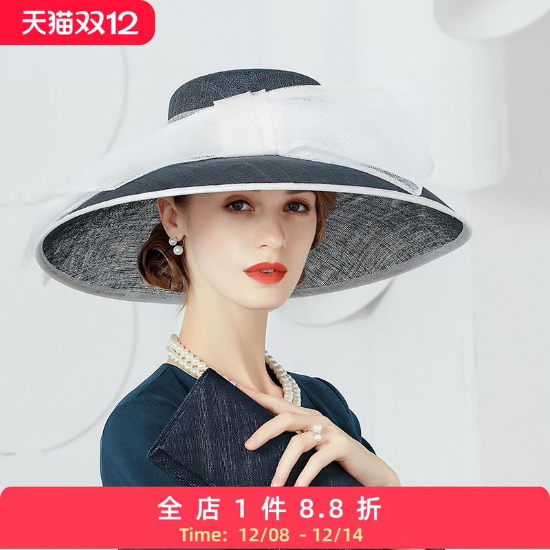 设计师原创贵妇大檐英式优雅礼帽