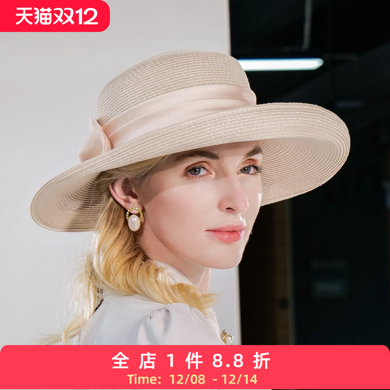 EE夏季出游时尚蝴蝶结遮阳帽女